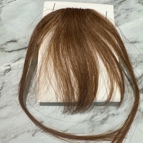 Natural Light Brown 100% Human hair Clip-In Bangs - Picture 7 of 8